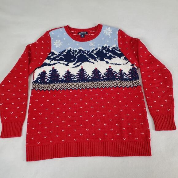 Lands' End Womens Multicolor Scenic Nordic Long Sleeve Sweater Size Medium - Picture 1 of 7